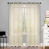 Jackson Striped Sheer Window Curtain Panels, Set of 2