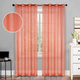 Jackson Striped Sheer Window Curtain Panels, Set of 2