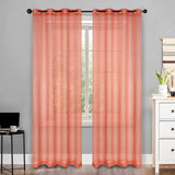 Jackson Striped Sheer Window Curtain Panels, Set of 2