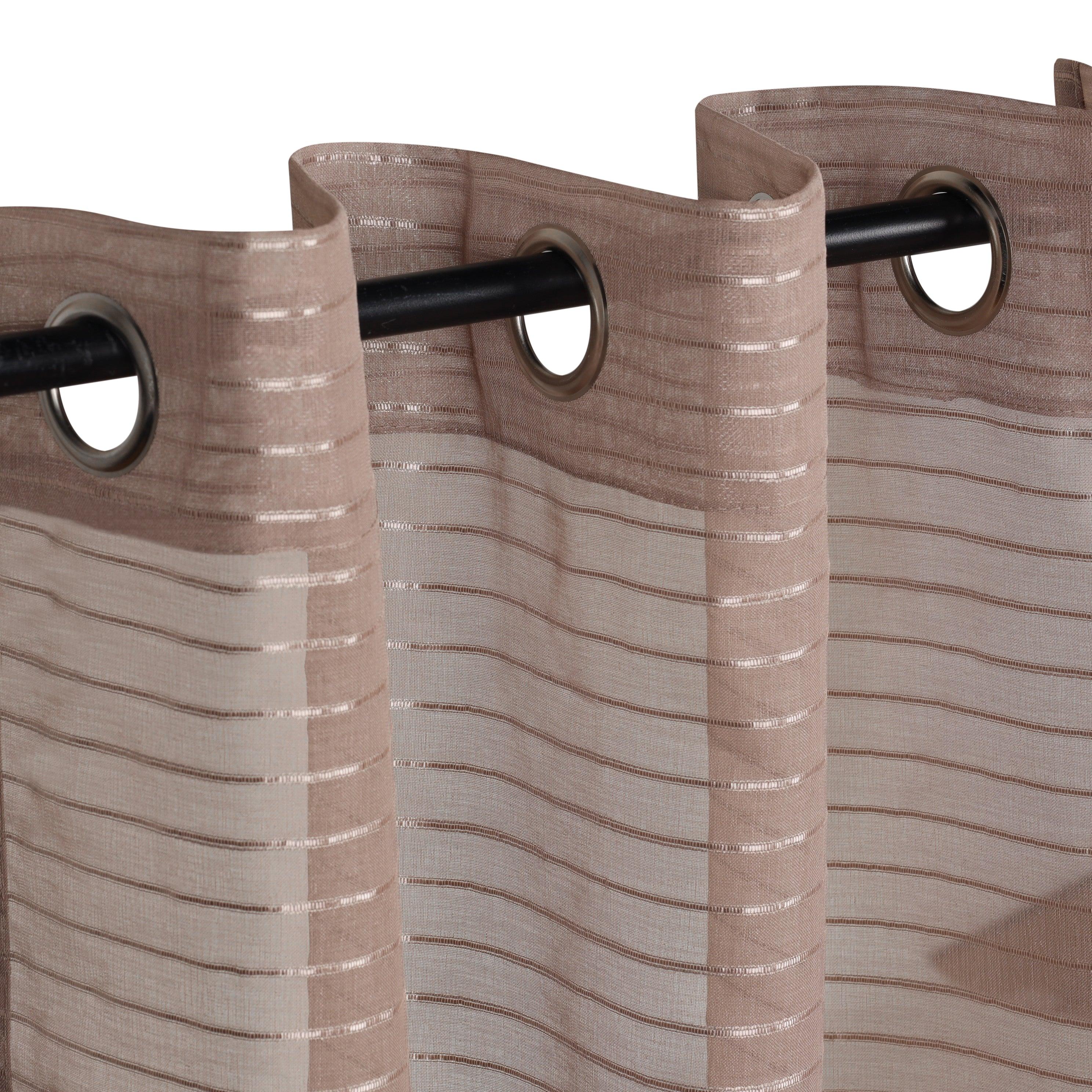 Jackson Striped Sheer Window Curtain Panels, Set of 2
