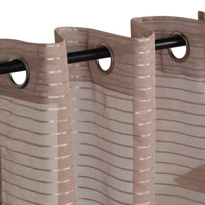 Jackson Striped Sheer Window Curtain Panels, Set of 2