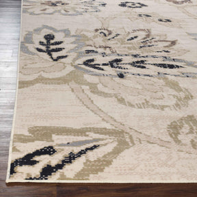 Jacobean Floral Modern Farmhouse Indoor Area Rug or Runner Rug