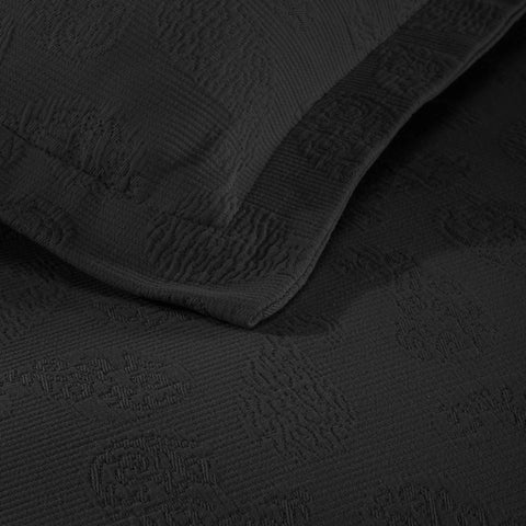 Lightweight Cotton Bedspread Set 3-Piece Paisley Jacquard Matelassé