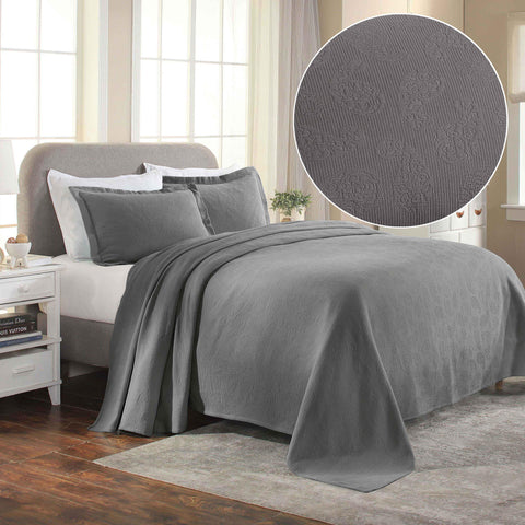 Lightweight Cotton Bedspread Set 3-Piece Paisley Jacquard Matelassé