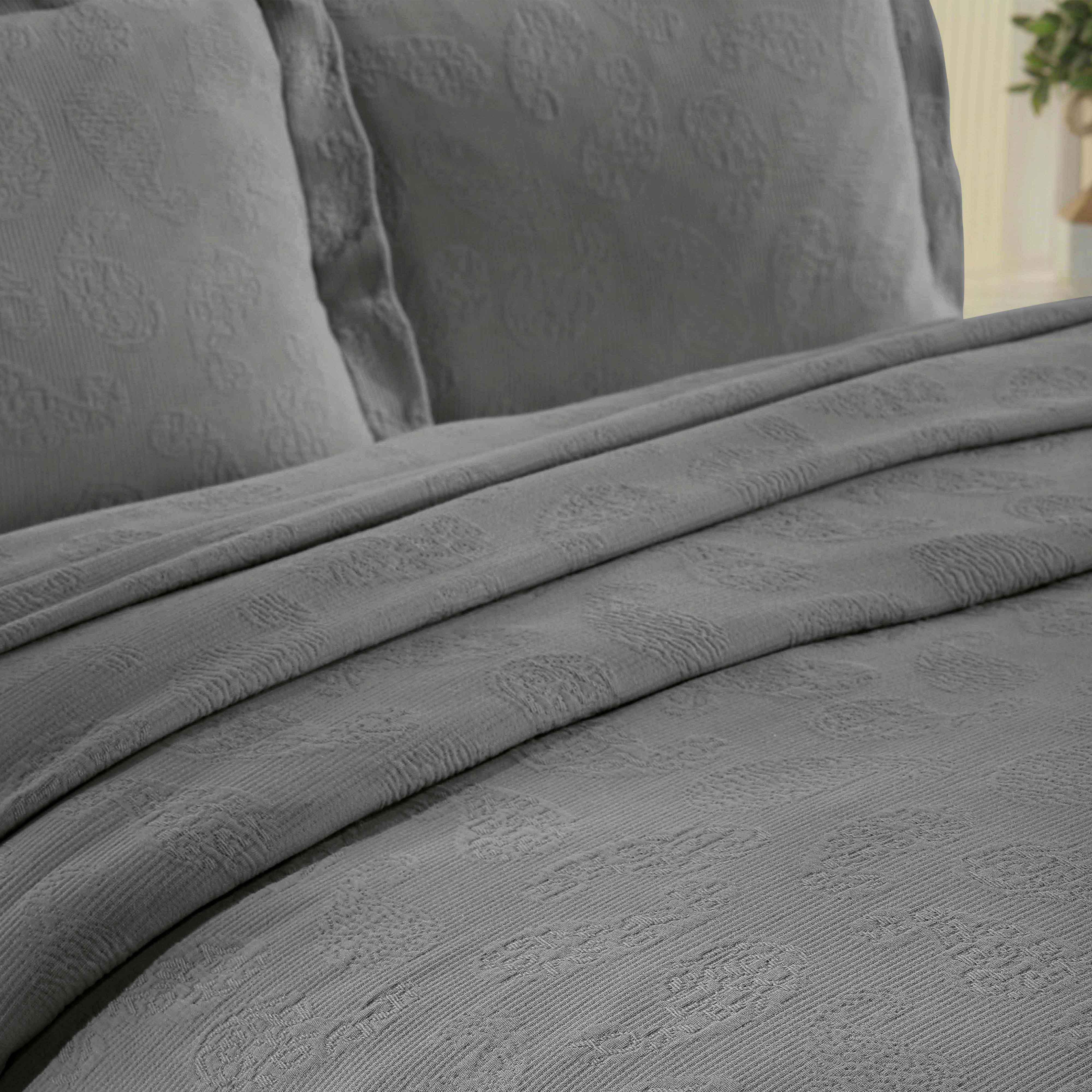 Jacquard Matelassé Paisley Cotton Bedspread Set