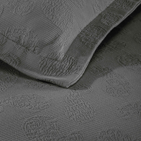 Lightweight Cotton Bedspread Set 3-Piece Paisley Jacquard Matelassé