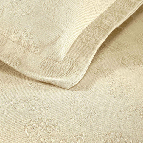 Lightweight Cotton Bedspread Set 3-Piece Paisley Jacquard Matelassé