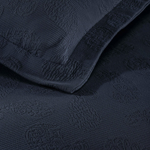 Lightweight Cotton Bedspread Set 3-Piece Paisley Jacquard Matelassé