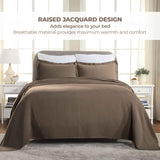 Lightweight Cotton Bedspread Set 3-Piece Paisley Jacquard Matelassé