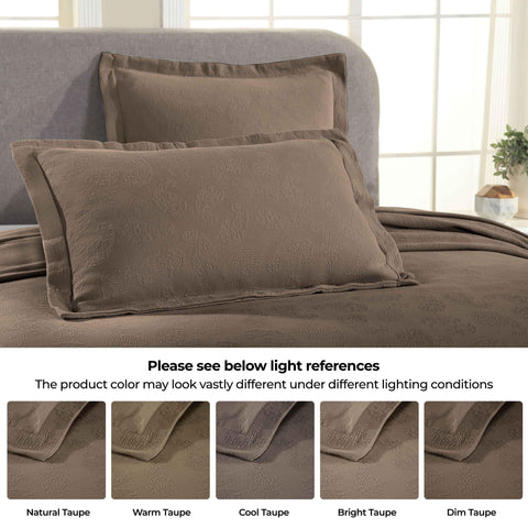 Lightweight Cotton Bedspread Set 3-Piece Paisley Jacquard Matelassé