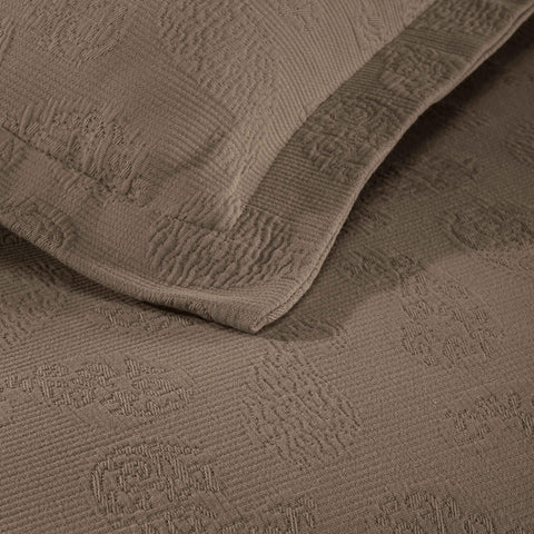 Lightweight Cotton Bedspread Set 3-Piece Paisley Jacquard Matelassé
