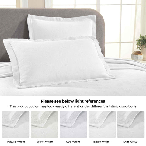 Lightweight Cotton Bedspread Set 3-Piece Paisley Jacquard Matelassé