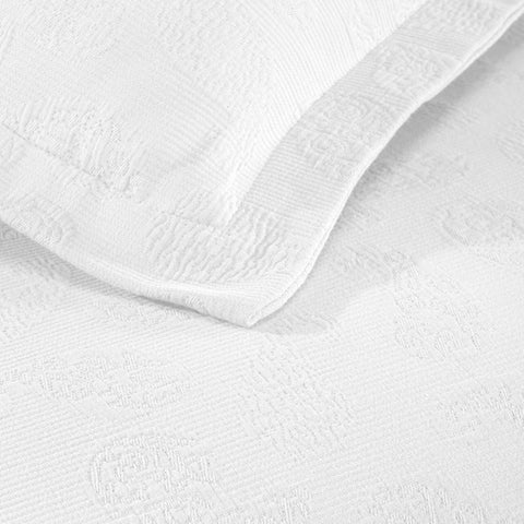 Lightweight Cotton Bedspread Set 3-Piece Paisley Jacquard Matelassé