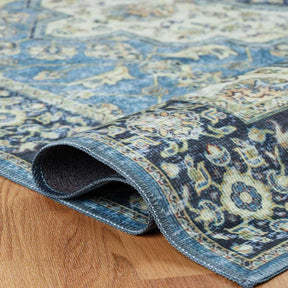 Jat Traditional Medallion Washable Indoor Area Rug or Runner Rug