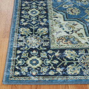 Jat Traditional Medallion Washable Indoor Area Rug or Runner Rug