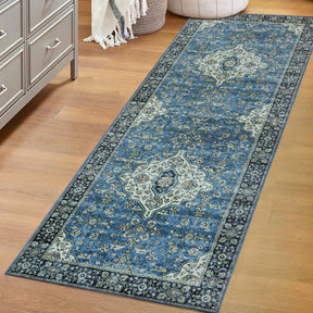 Jat Traditional Medallion Washable Indoor Area Rug or Runner Rug