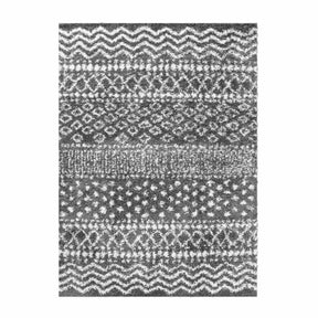 Jayce Boho Geometric Area Rug Indoor Plush Shag Rugs