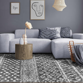 Jayce Boho Geometric Area Rug Indoor Plush Shag Rugs