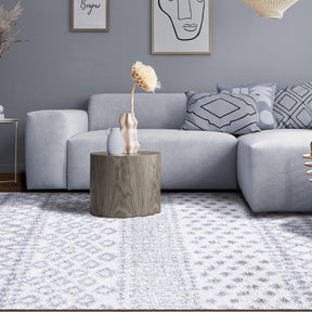 Jayce Boho Geometric Area Rug Indoor Plush Shag Rugs