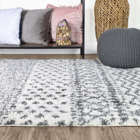 Jayce Boho Geometric Area Rug Indoor Plush Shag Rugs