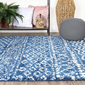 Jayce Boho Geometric Area Rug Indoor Plush Shag Rugs