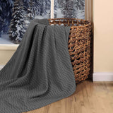 Jena Cotton Textured Chevron Lightweight Woven Blanket