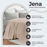 Jena Cotton Textured Chevron Lightweight Woven Blanket