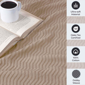 Jena Cotton Textured Chevron Lightweight Woven Blanket