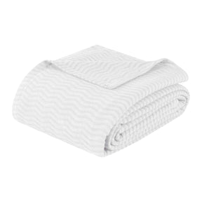 Jena Cotton Textured Chevron Lightweight Woven Blanket
