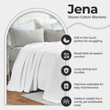 Jena Cotton Textured Chevron Lightweight Woven Blanket