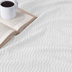 Jena Cotton Textured Chevron Lightweight Woven Blanket