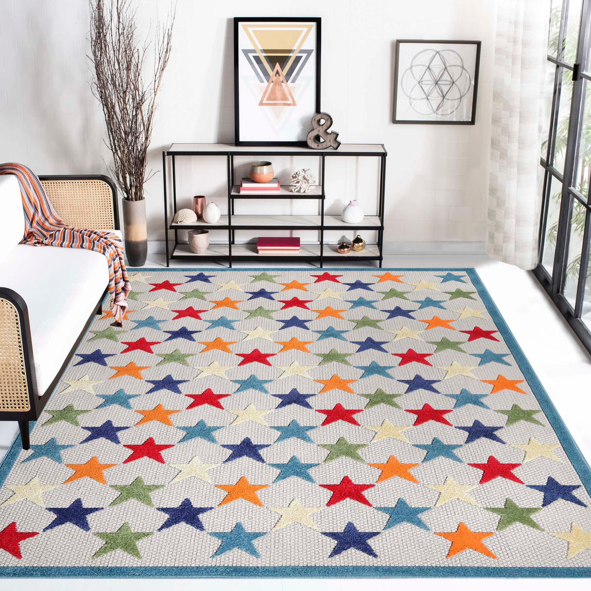Juniper Stars Novelty Area Rug Modern Indoor Outdoor Rugs