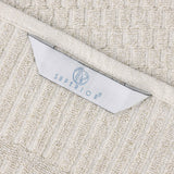 Juno Cotton Blend Checkered Ribbed Border Face Towels Washcloths, Set of 12