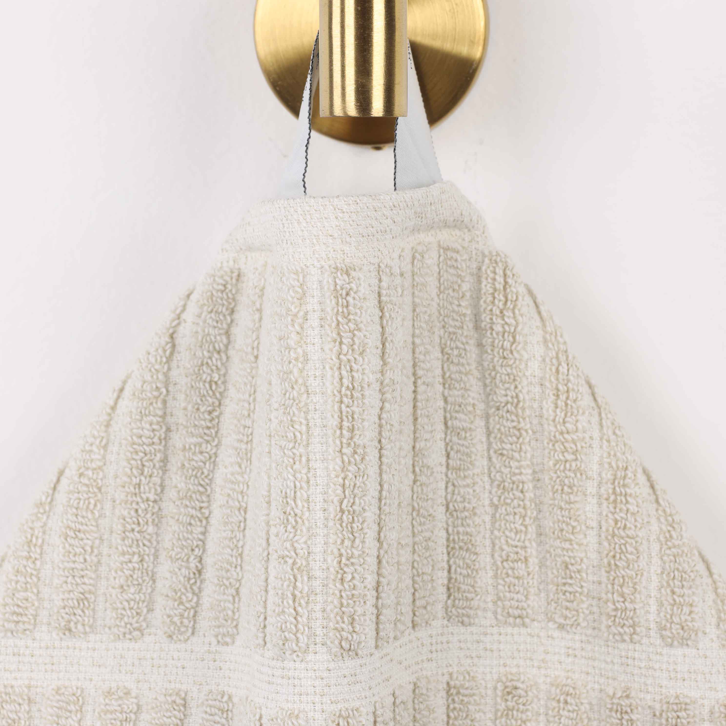 Cotton Blend Textured Checkered Bath Towel Set of 2