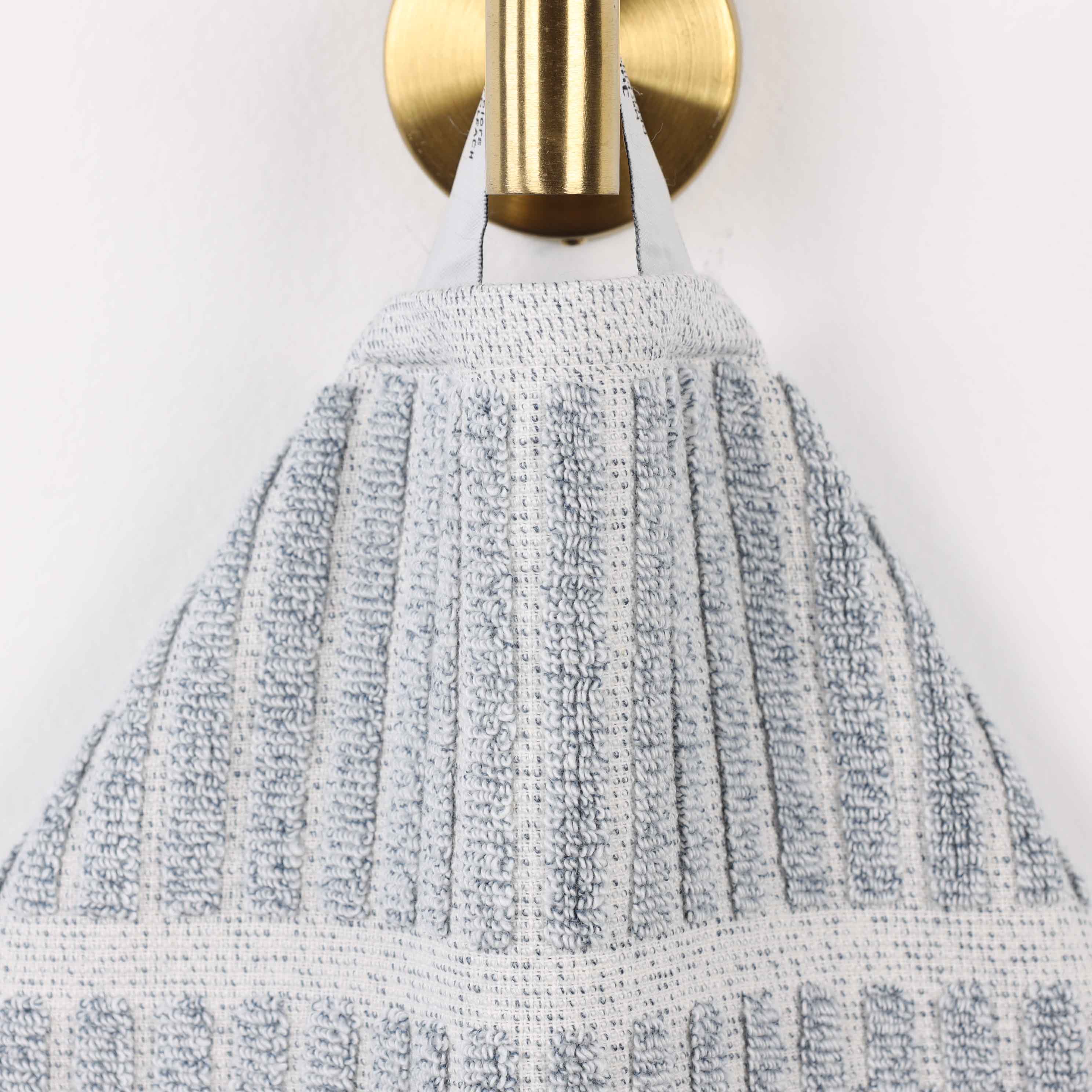 Cotton Blend Textured Checkered Bath Towel Set of 2