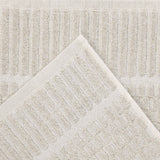 Juno Cotton Blend Textured Checkered Ribbed Border Hand Towels, Set of 6