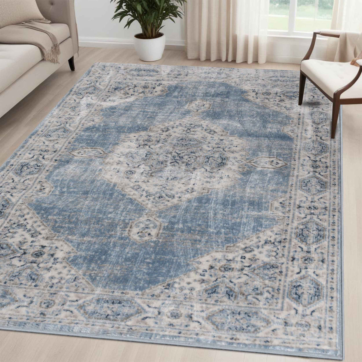 Kailani Modern Farmhouse Medallion Indoor Area Rug or Runner