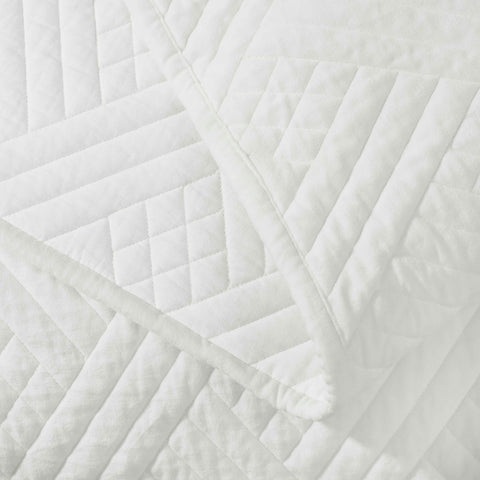 Karina Cotton Velvet Lightweight Geometric Quilt and Pillow Sham Set