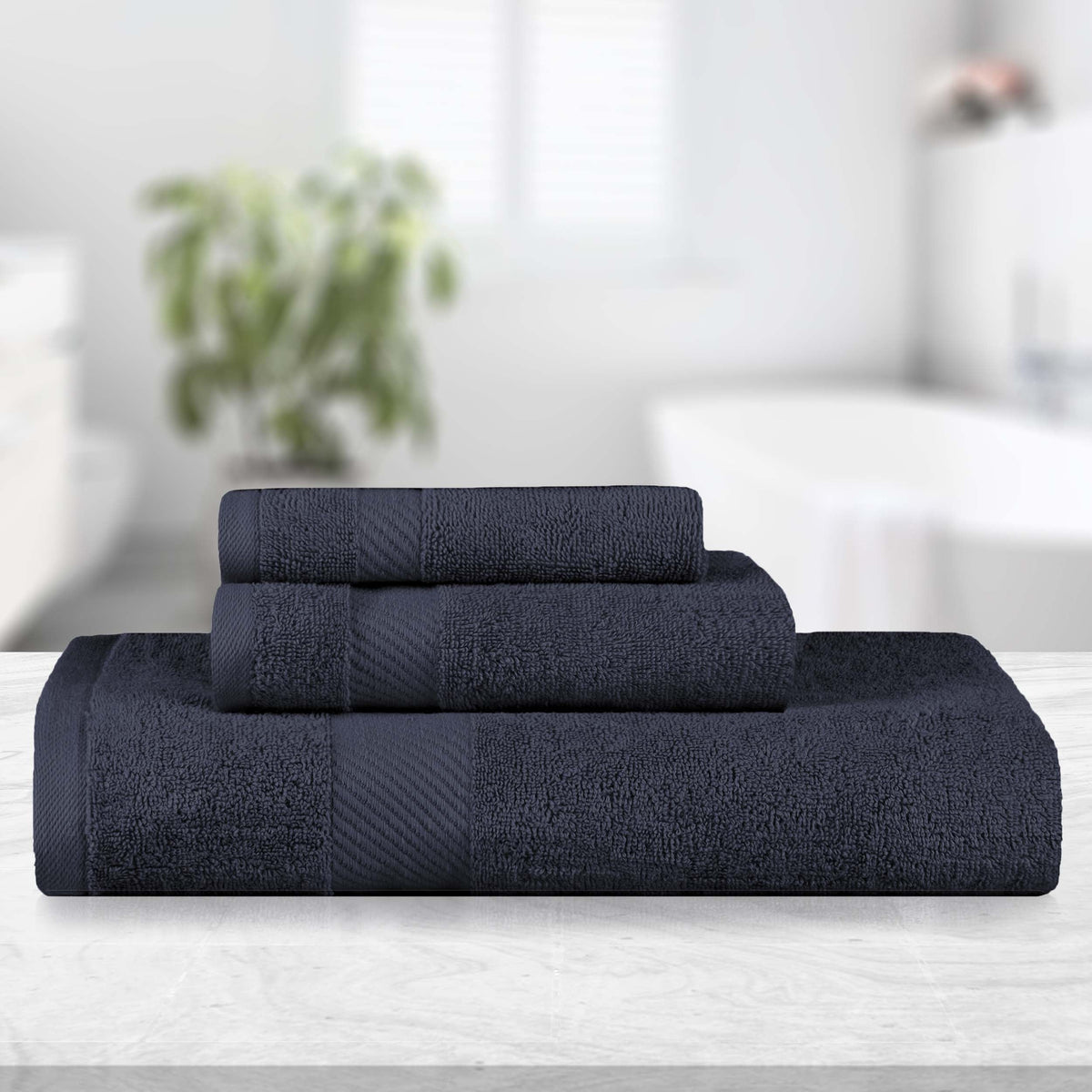 Kendell Egyptian Cotton Quick Drying 3 Piece Towel Set