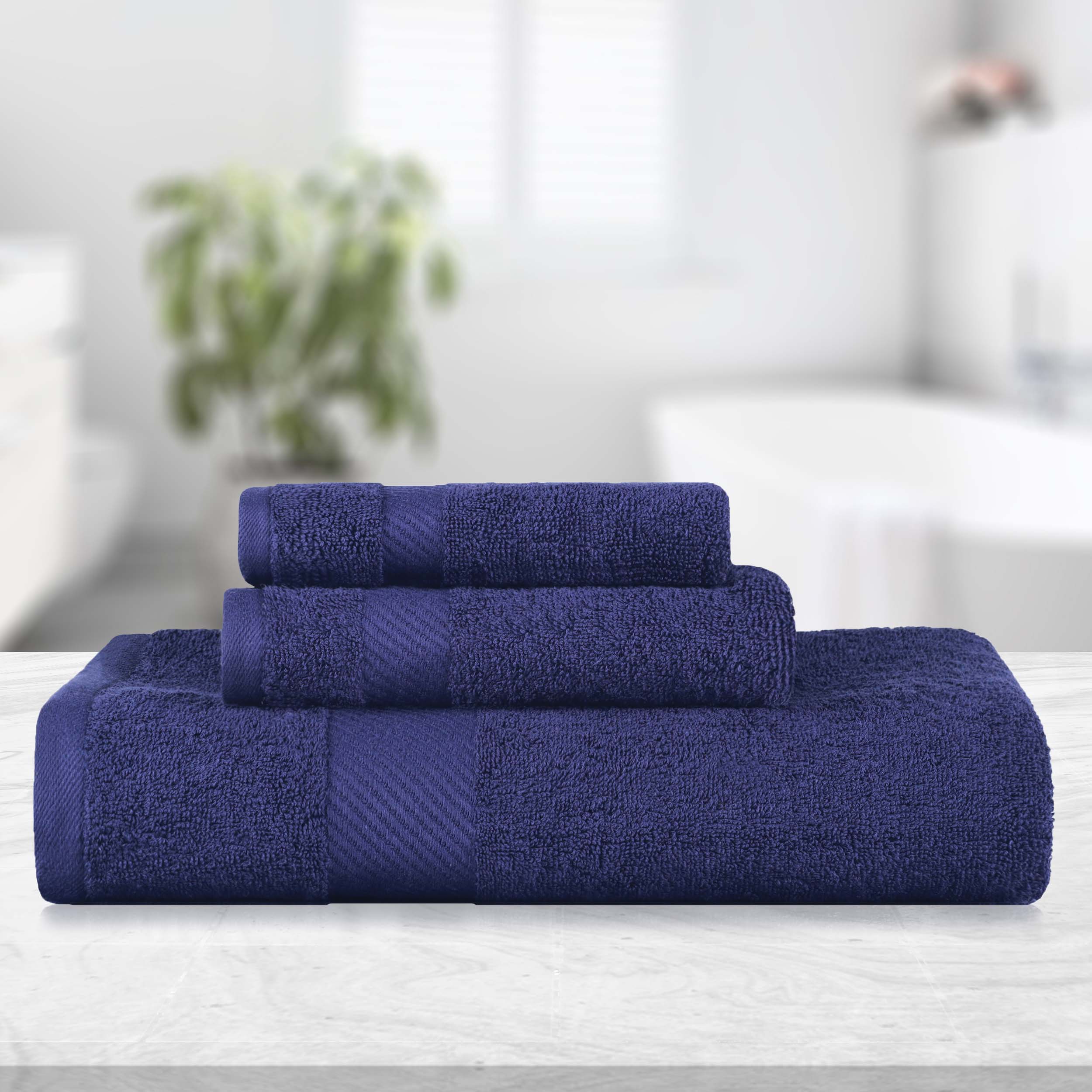 Kendell Egyptian Cotton Quick Drying 3 Piece Towel Set