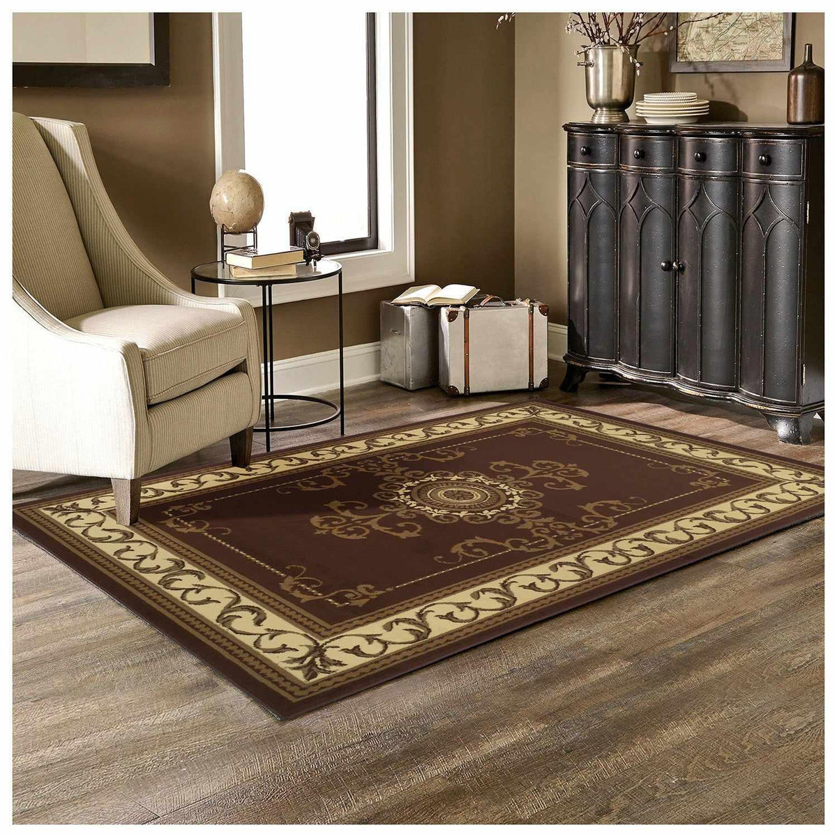 Kensington Traditional Medallion Scroll Indoor Area Rug