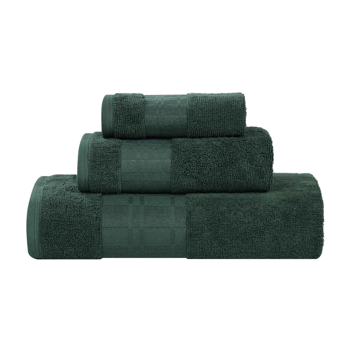 Larissa Cotton Geometric Border 3 Piece Assorted Towel Set