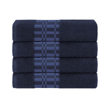 Larissa Cotton Geometric Border Bath Towel Set of 4