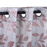 Leaves Machine Washable Room Darkening Blackout Curtains, Set of 2