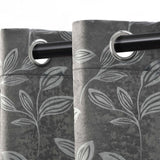Leaves Machine Washable Room Darkening Blackout Curtains, Set of 2