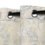 Leaves Machine Washable Room Darkening Blackout Curtains, Set of 2