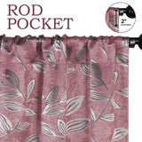 Leaves Machine Washable Room Darkening Blackout Curtains, Set of 2