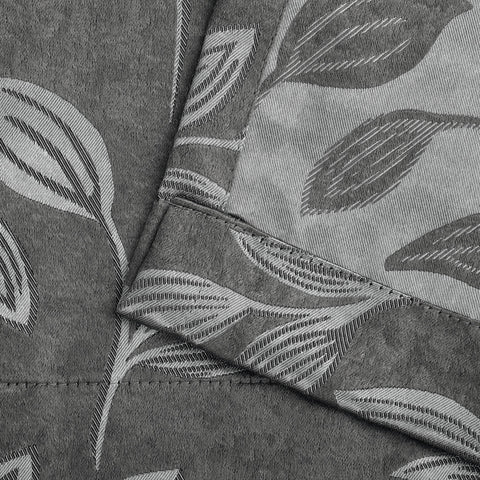 Leaves Machine Washable Room Darkening Blackout Curtains, Set of 2