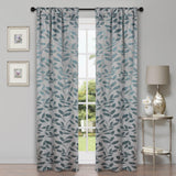 Leaves Machine Washable Room Darkening Blackout Curtains, Set of 2