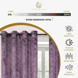 Leaves Machine Washable Room Darkening Blackout Curtains, Set of 2